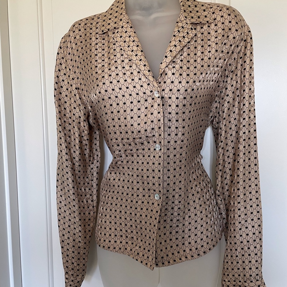 Studio Black and Cream Silk Blouse